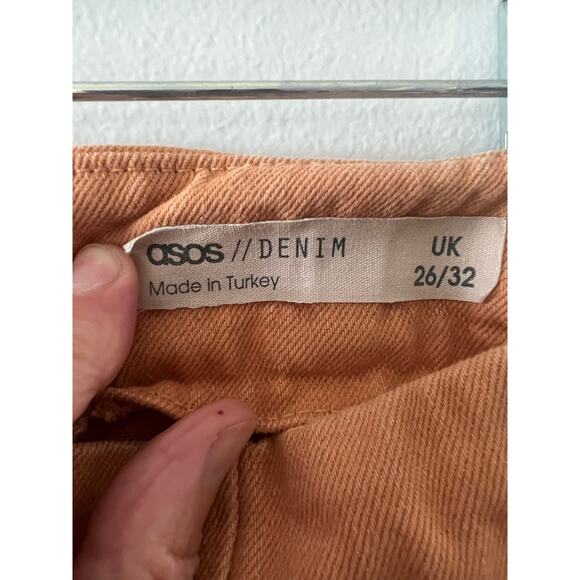 ASOS Pants Women's 26 Camel Wide Leg Crop Cotton Denim Fall Neutral Indie - Picture 2 of 11